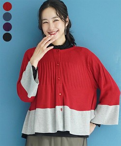 2025年新商品 罩衫 针织罩衫 荷叶边 双色