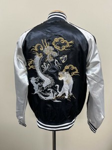 ※※『予約販売‼‼9月8日(月)まで』☆☆当社実績アイテム☆☆　ポリサテン裏付スカジャン(白龍虎)