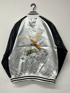 ※※『予約販売‼‼9月8日(月)まで』☆☆当社実績アイテム☆☆　ポリサテン裏付スカジャン(シルバー)