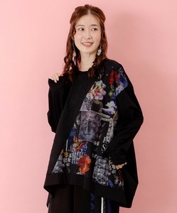 T-shirt Switched Pullover Mixing Texture