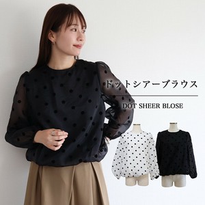 【2025AW】【sin.ca】フロッキードット・シアープルオーバーブラウス