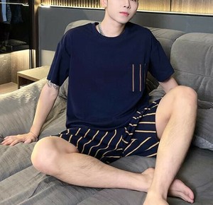 パジャマ 2点セット 半袖 ラウンドネック  ショートパンツ  夏  ゆったり 快適  メンズ  WCMA622