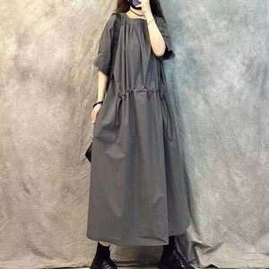 ワンピース   半袖  ラウンドネック  無地 ゆったり  快適   レディース ファッション   WXB591