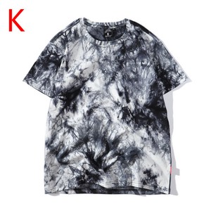 Tシャツ 半袖 ラウンドネック 絞染 快適 ゆったり 男女兼用 ファッション  MBQ3323