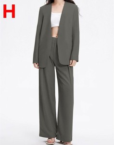 パンツスーツ 2点セット 春秋 無地 快適 レディース ファッション MBQ3329