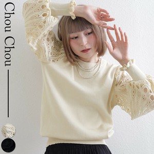 お袖レース　ニットブラウス 2025人気  chouchou東京