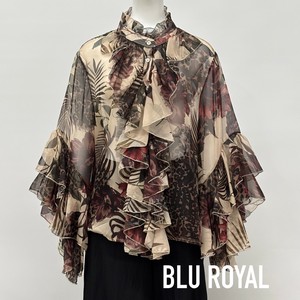 Button Shirt/Blouse Design Leopard Print Botanica Tiered Made in Italy