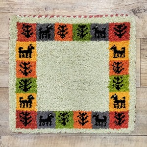 ギャッベ　チェアパッド　約40x40cm　ウール　シートクッション　マット　座布団　ギャベ