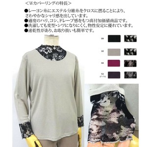 ◇【日本製】Wカバーネック袖先花フロッキーネット使い プルオーバー【2025新作】
