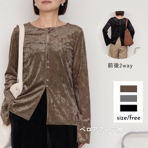 衬衫 前后2种穿法 针织衫 新商品 立即发货 丝绒 薄纱