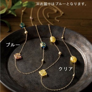 金箔ガラスネックレス 200-APGGNK-BL(ブルー) 3422-154