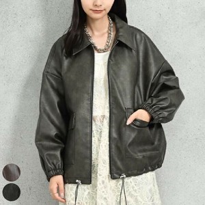 夹克 人造革/仿皮革 立领 2025年 秋 束腰夹克 人工皮革