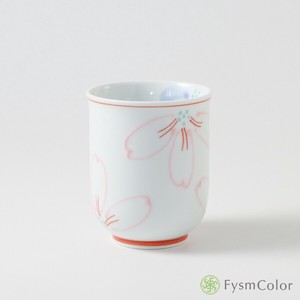 Hasami ware Japanese Teacup Red Pink Hand-Painted Made in Japan