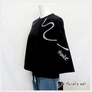 50421　肩ロゴ七分袖　Tシャツ　レディス