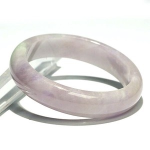 Silver Bracelet Emerald Natural Stone Lavender Bangle
