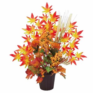 秋装飾品　紅葉ミックスアレンジ　高さ57cm（造花）