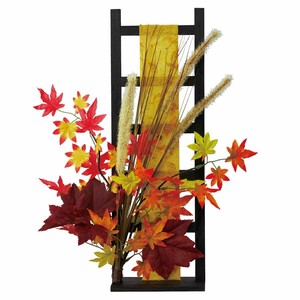 秋装飾品　紅葉はしごスタンド　高さ51cm（造花）