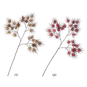 秋装飾品　タムケヤマ紅葉スプレー　長さ83cm（造花）4本
