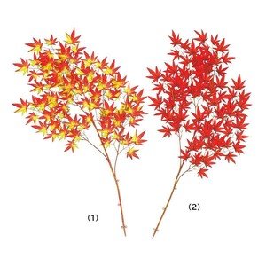 秋装飾品　紅葉大枝　長さ110cm（造花）3本
