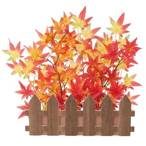 秋装飾品　鮮やか紅葉垣根アレンジ（造花）