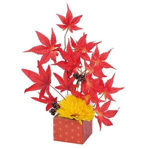 秋装飾品　紅葉アレンジ（造花）