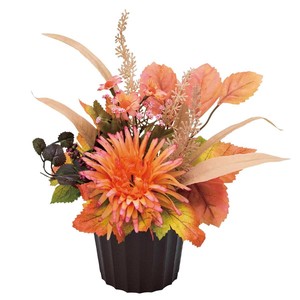 秋装飾品　オータムデイジーポット　高さ28cm（造花）