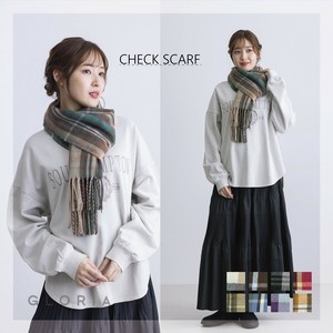【2025秋冬新作10月入荷】【予約販売】【新色】チェックマフラー　防寒　あったか　ユニセックス