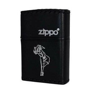 ZIPPO B-WS 革巻き WINDY ブラック/シルバー