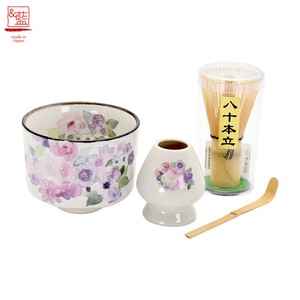 美浓烧 日本茶杯 陶器 陶瓷 餐具 粉色 日式餐具 礼盒/礼品套装 4件每组 日本制造