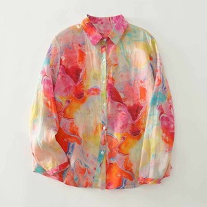 シャツ 長袖    花柄   ゆったり 快適 レディース ファッション  WCMB638