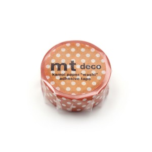 【カモ井加工紙】mt 1P   ドット・ディープオレンジ    / マスキングテープ