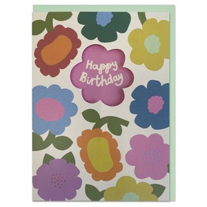 ラズベリーブロッサム グリーティングカード　Happy Birthday Florals【イギリス製】