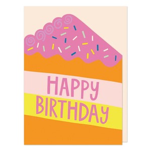 ラズベリーブロッサム ミニグリーティングカード　Happy Birthday Die-Cut Cake【イギリス製】