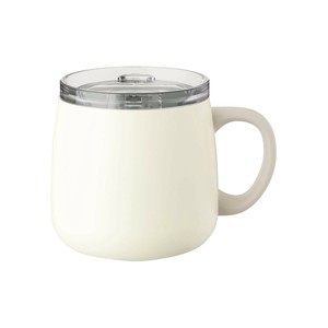 【CafeLink】スライド蓋付きマグカップ 280ml　バニラ　AFSM-300VAN　真空断熱構造