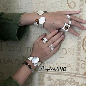 ◆◆大人気◆◆激安セール シンプル焼銀風 オープン形制 ブレスレット＆リング 通勤・カジュアル兼用
