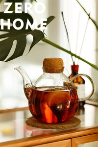 耐熱性強化 ガラス急須 コルク蓋 紅茶・ハーブ茶用フィルター