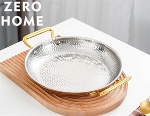 304不洋食調理鍋 ステンレス製 両耳 電磁炉使用可 フライパン兼用 ステーキ・海鲜リゾット皿