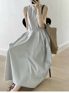 ワンピース  ノースリーブ   ラウンドネック  無地  ゆったり 快適 レディース ファッション   WCMA645