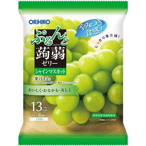 【リニューアル】ぷるんと蒟蒻ゼリーパウチ　シャインマスカット　6個（美味しいヘルシー小腹が空いたら）