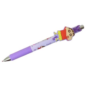 【ペン】クレヨンしんちゃん マスコット付きゲルペン しんのすけ パープル