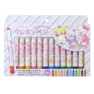 【ペン】サンリオキャラクターズ ぬりえ付きクレヨンペン パープル