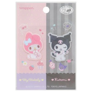 【ワッペン】マイメロディ＆クロミ アイロンパッチシール2枚セット