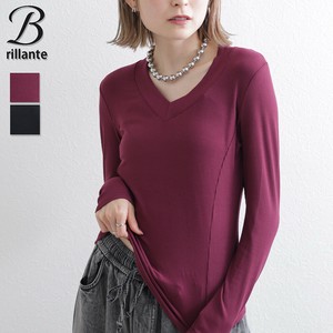 VカットリブTシャツ カットソー 2025新作aw　BRILLANTE東京 (200268)