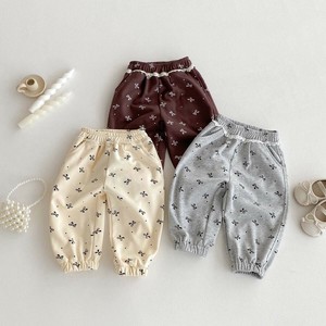 韓国スタイル パンツ 3色4サイズ ロングパンツ 総柄 かわいい 秋 春