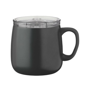 【CafeLink】スライド蓋付きマグカップ 390ml　チャコール　AFSM-402CH　真空断熱構造