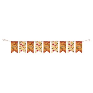【秋】オータムリースペナントフラッグ H25×L180cm/秋/紅葉/店舗装飾・イベント用品