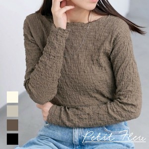 T-shirt Long T-shirt Shirring Cut-and-sew