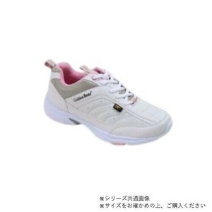 ニチマン ゴールデンベア　レディス軽量幅広3EレースアップスニーカーGB330 ホワイト　23.0cm