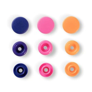 ミササ カラースナップ 12.4mm 30組(カラーアソート) オレンジ ピンク パープル 393006