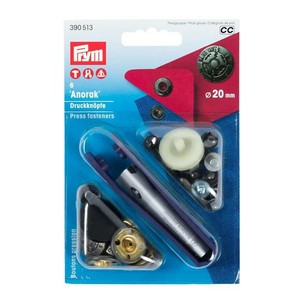 ミササ 脱着しやすいアノラック スナップ 20mm(フュージョン) 6組 (打ち具・コマ付き) AS 390513